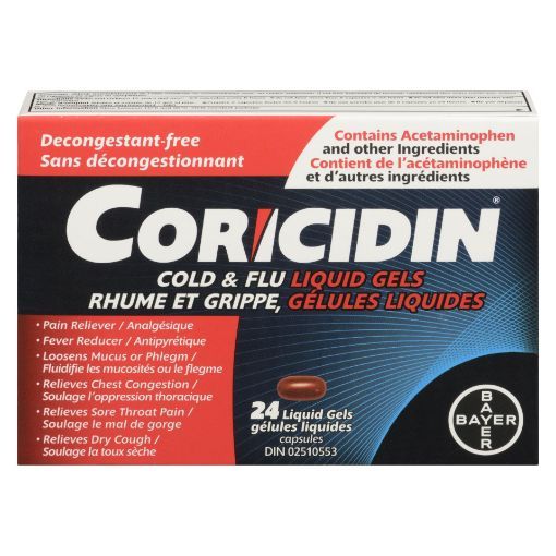 Picture of CORICIDIN COLD and FLU LIQUID GEL CAPSULES 24S